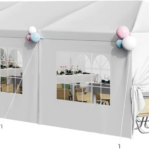 Flamaker Party Tent 10'x30' Outdoor Wedding Canopy Tents for Parties with Removable Sidewalls Heavy Duty Event Booths Waterproof Gazebo Shelter (White)
