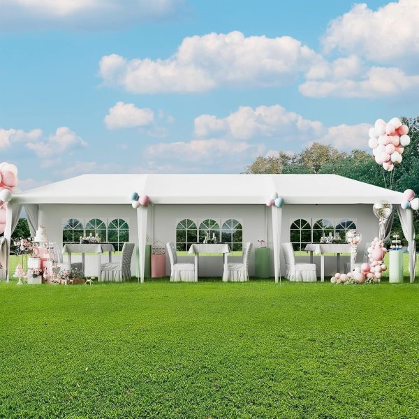 Flamaker Party Tent 10'x30' Outdoor Wedding Canopy Tents for Parties with Removable Sidewalls Heavy Duty Event Booths Waterproof Gazebo Shelter (White) - Image 6