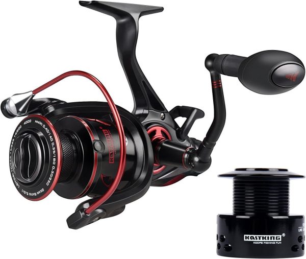 KastKing Sharky Baitfeeder III Spinning Reel 10+1 Shielded Stainless Steel BB - Carbon Fiber Drag for Live Liner Bait Fishing Action - Image 3