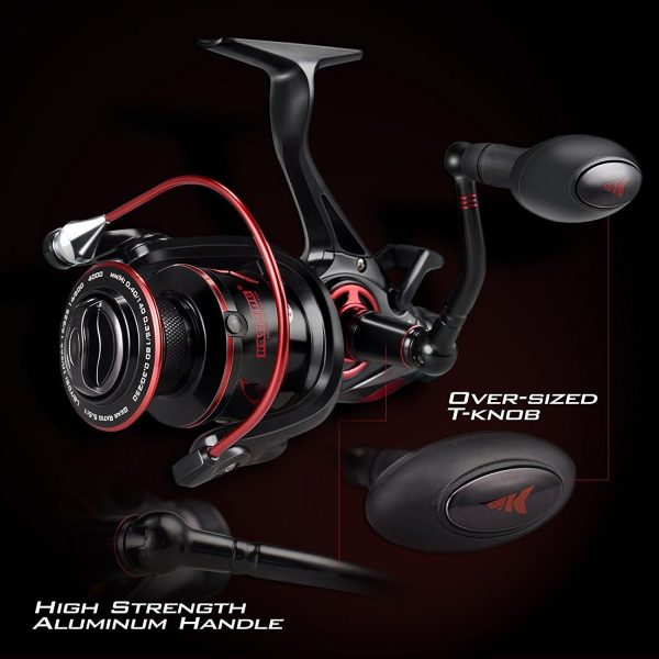 KastKing Sharky Baitfeeder III Spinning Reel 10+1 Shielded Stainless Steel BB - Carbon Fiber Drag for Live Liner Bait Fishing Action - Image 6