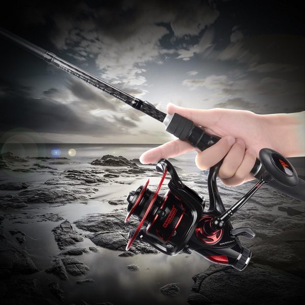 KastKing Sharky Baitfeeder III Spinning Reel 10+1 Shielded Stainless Steel BB - Carbon Fiber Drag for Live Liner Bait Fishing Action - Image 7