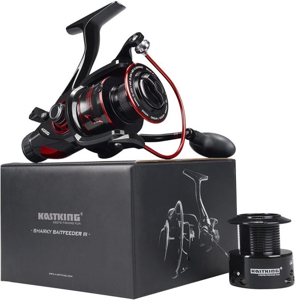 KastKing Sharky Baitfeeder III Spinning Reel 10+1 Shielded Stainless Steel BB - Carbon Fiber Drag for Live Liner Bait Fishing Action - Image 8