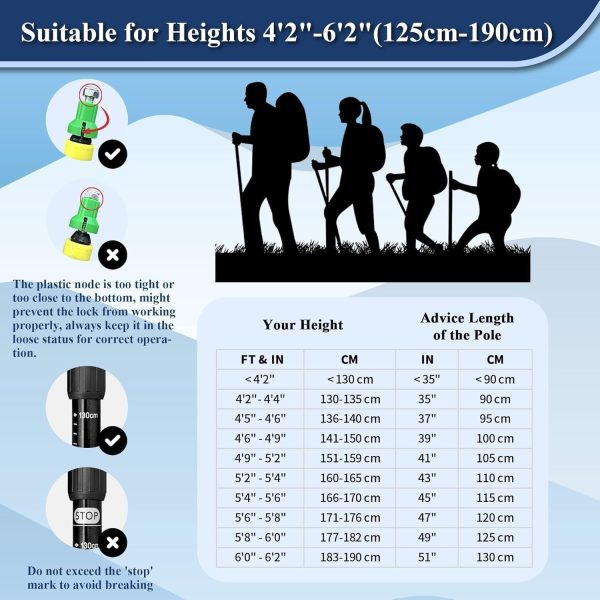 TheFitLife Nordic Walking Trekking Poles - 2 Sticks with Anti-Shock and Quick Lock System, Telescopic, Collapsible, Ultralight for Hiking, Camping, Mountaining, Backpacking, Walking, Trekking - Image 5