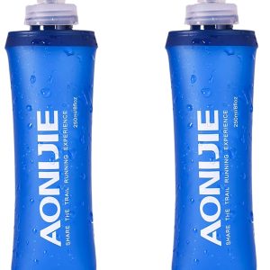 TRIWONDER TPU Soft Folding Water Bottles BPA-Free Collapsible Flask for Hydration Pack - Ideal for Running Hiking Cycling Climbing (250ml/8.45oz - Pack of 2)