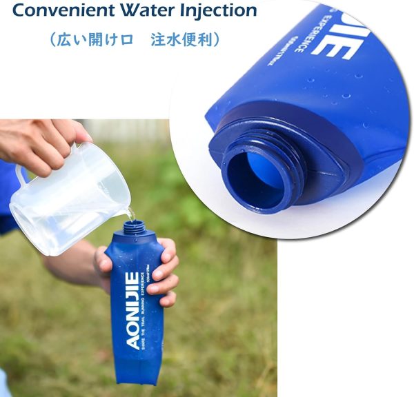 TRIWONDER TPU Soft Folding Water Bottles BPA-Free Collapsible Flask for Hydration Pack - Ideal for Running Hiking Cycling Climbing (250ml/8.45oz - Pack of 2) - Image 4