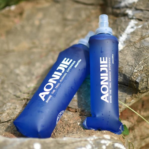 TRIWONDER TPU Soft Folding Water Bottles BPA-Free Collapsible Flask for Hydration Pack - Ideal for Running Hiking Cycling Climbing (250ml/8.45oz - Pack of 2) - Image 7