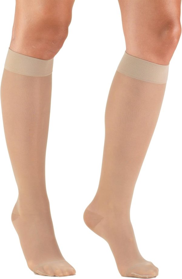 Truform Sheer Compression Stockings, 15-20 mmHg, Women's Knee High Length, 20 Denier, Nude, Medium - Image 10